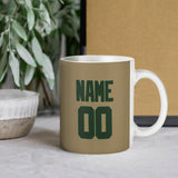 Custom Light Khaki Dark Green Mug