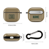 Custom Light Khaki Dark Green AirPods Case (3rd Generation)