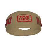 Custom Light Khaki Red Sports headband