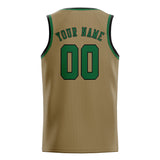 Custom Light Khaki & Green Colors Design Sports Basketball Jersey