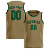Custom Light Khaki & Green Colors Design Sports Basketball Jersey