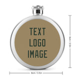Custom Light Khaki Dark Green Hip Flask