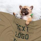 Custom Light Khaki Dark Green Pet Blanket