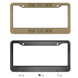 Custom Light Khaki Dark Green License Plate Frame