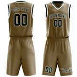 Custom Light Khaki Dark Green Basketball Set