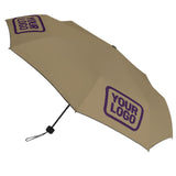 Custom Light Khaki Purple Automatic Umbrella