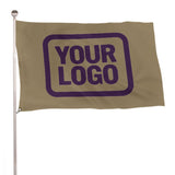 Custom Light Khaki Purple Flag