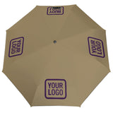 Custom Light Khaki Purple Automatic Umbrella