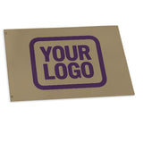 Custom Light Khaki Purple Flag