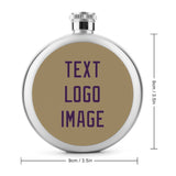 Custom Light Khaki Purple Hip Flask