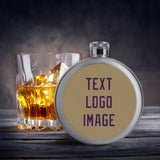 Custom Light Khaki Purple Hip Flask