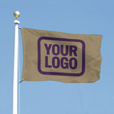 Custom Light Khaki Purple Flag