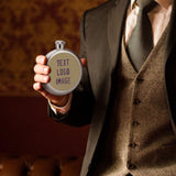 Custom Light Khaki Purple Hip Flask