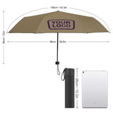Custom Light Khaki Purple Automatic Umbrella