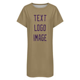 Custom Light Khaki Purple Nachthemd