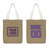 Custom Light Khaki Light Purple Canvas Tote Bag