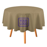 Custom Light Khaki Light Purple Round Table Cloth