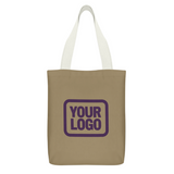 Custom Light Khaki Light Purple Canvas Tote Bag