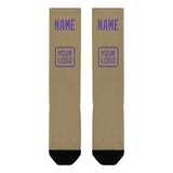 Custom Light Khaki Light Purple Knee-High Sock