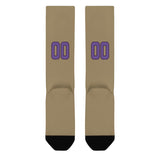 Custom Light Khaki Light Purple Knee-High Sock