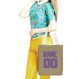 Custom Light Khaki Light Purple Canvas Tote Bag