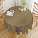 Custom Light Khaki Light Purple Round Table Cloth