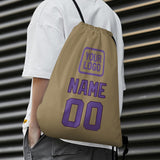 Custom Light Khaki Light Purple Drawstring Bag