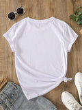 Red T Shirt Women Blue Butterflies In Flight Over White Cotton T Shirt, Womens Graphic T Shirts, Women Tshirts