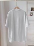 100 Cotton T Shirts For Women Playful Cartoon Duck Waddling With Stars Around White Shirt, Green Shirt Womens, Black T Shirt Women