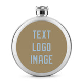 Custom Light Khaki Light Blue Hip Flask