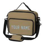 Custom Light Khaki Light Blue Lunch Bag