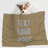 Custom Light Khaki Light Blue Pet Blanket