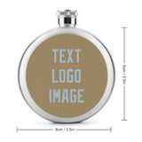 Custom Light Khaki Light Blue Hip Flask