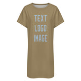 Custom Light Khaki Light Blue Nachthemd
