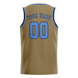 Custom Light Khaki & Light Blue Colors Design Sports Basketball Jersey