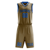 Custom Light Khaki Light Blue Basketball Set