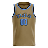 Custom Light Khaki & Light Blue Colors Design Sports Basketball Jersey