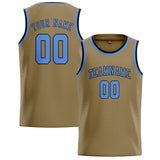 Custom Light Khaki & Light Blue Colors Design Sports Basketball Jersey