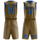 Custom Light Khaki Light Blue Basketball Set