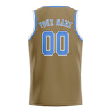 Custom Light Khaki & Light Blue Colors Design Sports Basketball Jersey