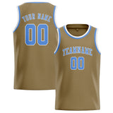 Custom Light Khaki & Light Blue Colors Design Sports Basketball Jersey