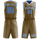 Custom Light Khaki Light Blue Basketball Set