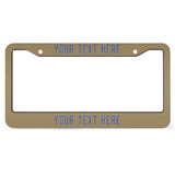 Custom Light Khaki Sky Blue License Plate Frame