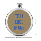 Custom Light Khaki Sky Blue Hip Flask