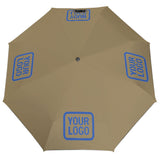 Custom Light Khaki Sky Blue Automatic Umbrella