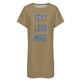 Custom Light Khaki Sky Blue Nachthemd