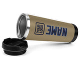 Custom Light Khaki Navy Stainless Steel Water Cup
