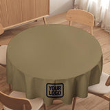 Custom Light Khaki Navy Round Table Cloth