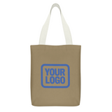 Custom Light Khaki Navy Canvas Tote Bag
