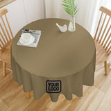 Custom Light Khaki Navy Round Table Cloth